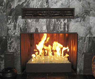 custom pan-style fireplace burner